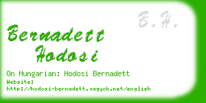 bernadett hodosi business card